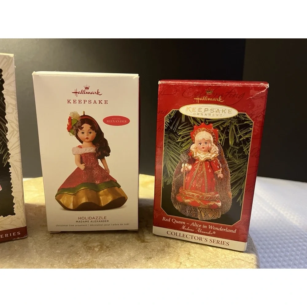 3 Hallmark Keepsake Madame Alexander Dolls Red Queen, Cinderella & Hollidazzle